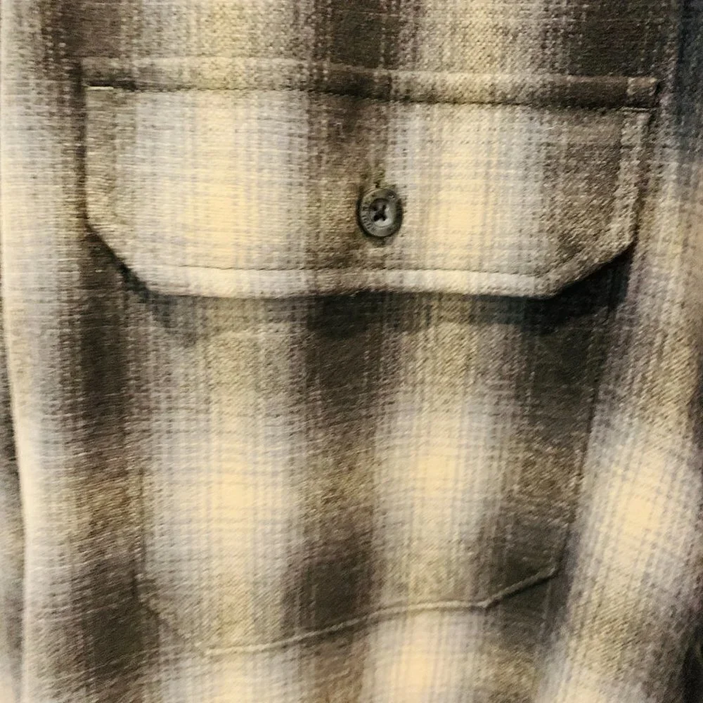 Vintage Woolrich Shirt Jacket Heavy Wool Plaid Flannel Mens XL Heavy Chamois
